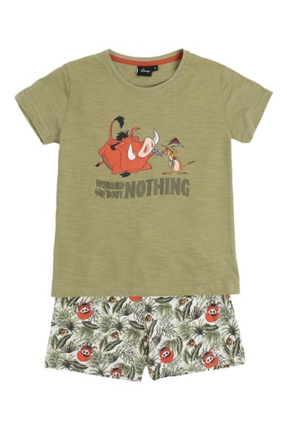 Pigiama Timon e Pumba Il re leone Disney - Bianco, rosso e verde