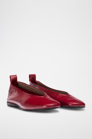 Ballerines en cuir - Rouge