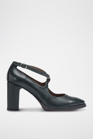 Scarpe baby con tacco in pelle - Verde