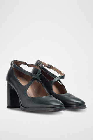Scarpe baby con tacco in pelle - Verde