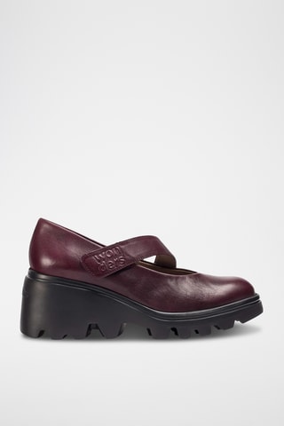 Scarpe baby con zeppa in pelle - Bordeaux