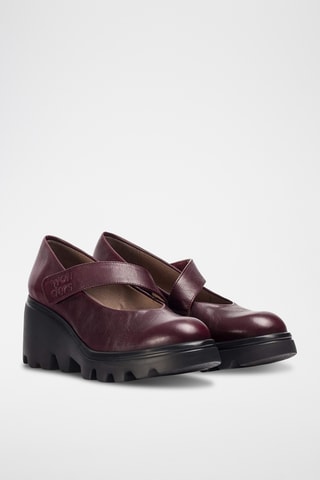 Scarpe baby con zeppa in pelle - Bordeaux
