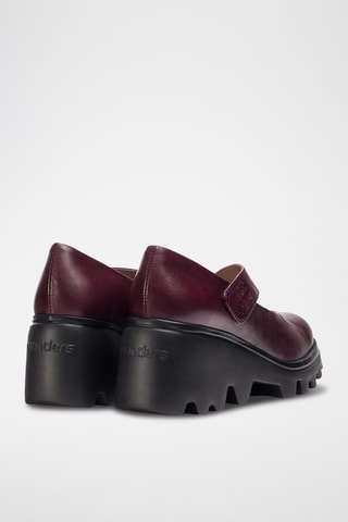 Scarpe baby con zeppa in pelle - Bordeaux