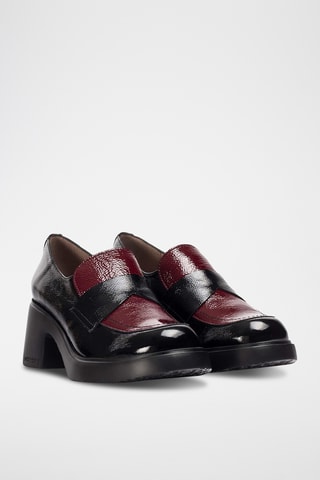 Mocassins à talons en cuir verni - Noir