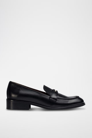 Mocassins à talons en cuir - Noir