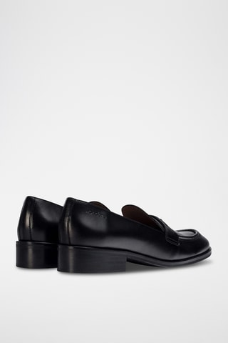 Mocassins à talons en cuir - Noir
