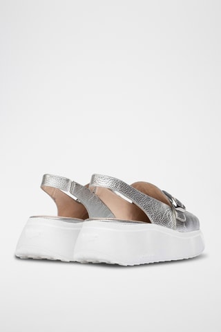 Mocassins compensés en cuir - Gris