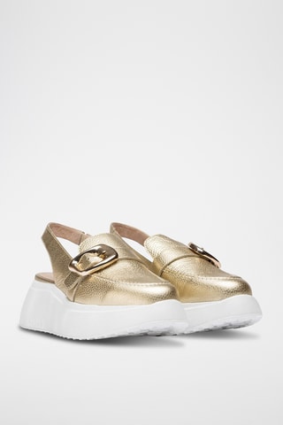 Mocassins compensés en cuir - Gris
