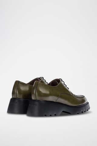 Derbys plateformes en cuir - Vert