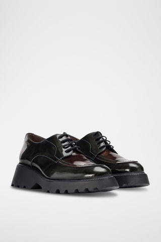 Derbys plateformes en cuir verni - Marron