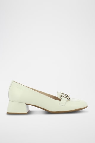 Mocassins à talons en cuir - Blanc