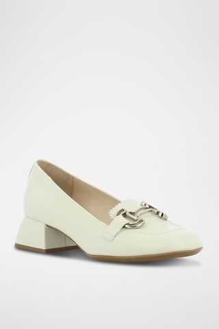 Mocassins à talons en cuir - Blanc