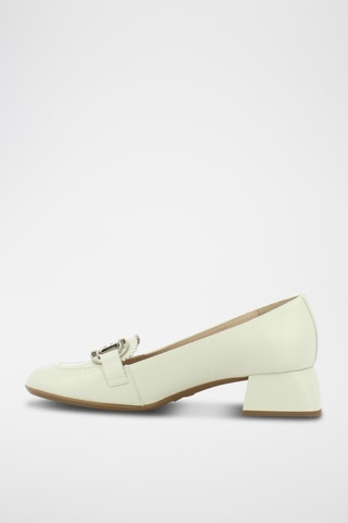 Mocassins à talons en cuir - Blanc