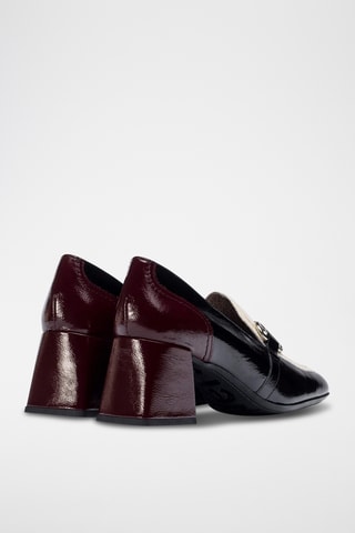 Mocassins à talons en cuir verni - Noir