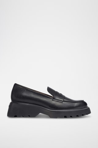 Mocassins plateformes en cuir verni - Noir