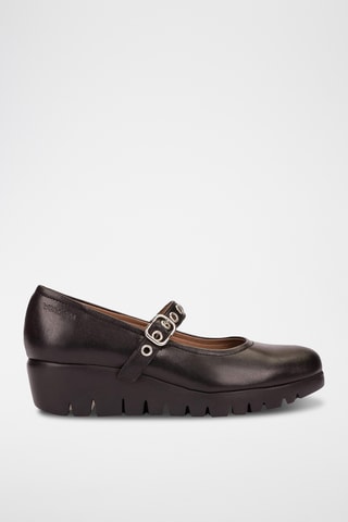 Scarpe baby con zeppa in pelle - Nero