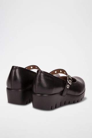Scarpe baby con zeppa in pelle - Nero