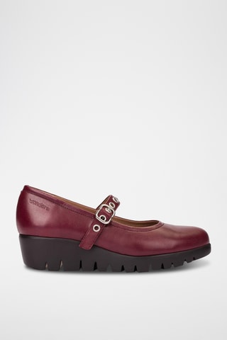 Scarpe baby con zeppa in pelle - Bordeaux