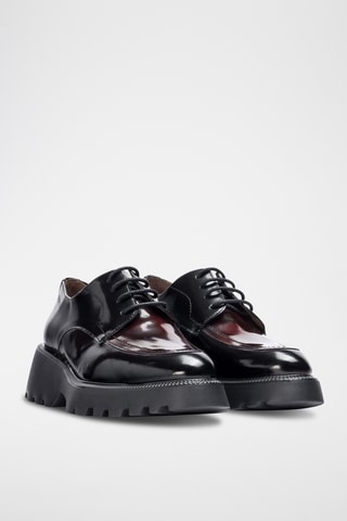 Derbys plateformes en cuir verni - Noir