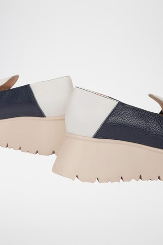 Mocassins plateformes en cuir - Bleu