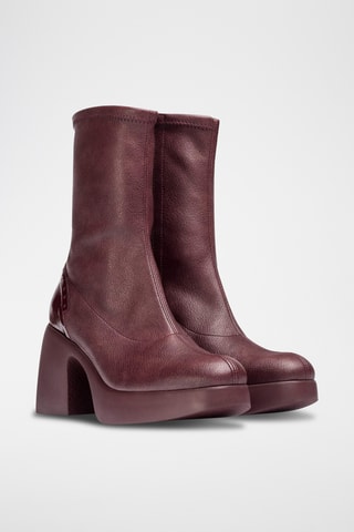 Bottines en cuir - Bordeaux