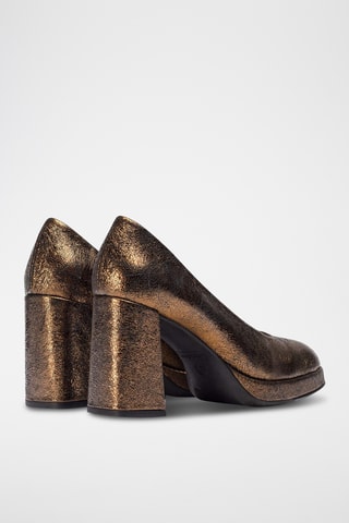 Escarpins en cuir verni - Doré
