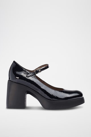 Scarpe baby con tacco in pelle verniciata - Nero
