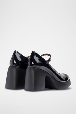 Scarpe baby con tacco in pelle verniciata - Nero