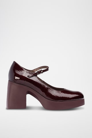 Scarpe baby con tacco in pelle verniciata - Bordeaux