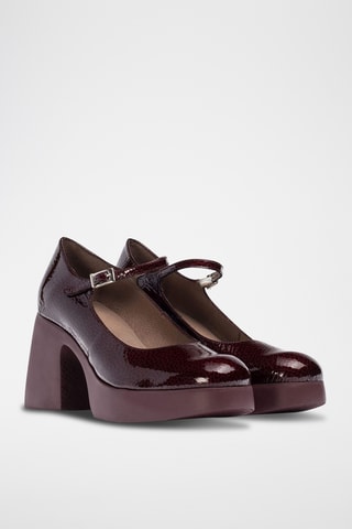 Scarpe baby con tacco in pelle verniciata - Bordeaux