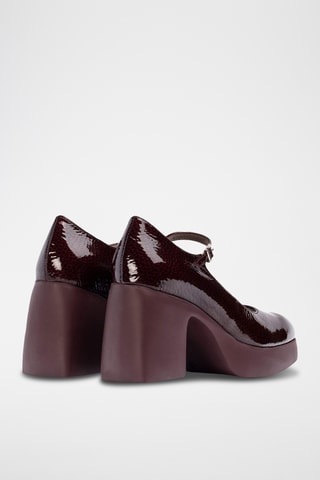 Scarpe baby con tacco in pelle verniciata - Bordeaux