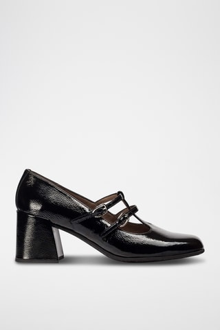 Scarpe baby con tacco in pelle verniciata - Nero