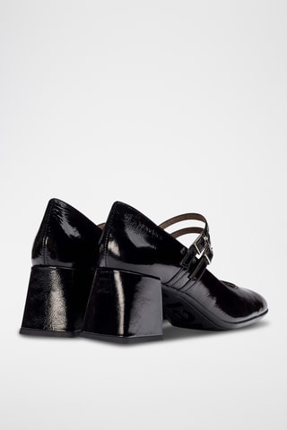 Scarpe baby con tacco in pelle verniciata - Nero