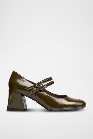 Scarpe baby con tacco in pelle verniciata - Verde