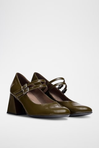 Scarpe baby con tacco in pelle verniciata - Verde