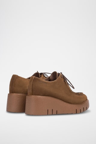 Derbys compensés en nubuck - Marron