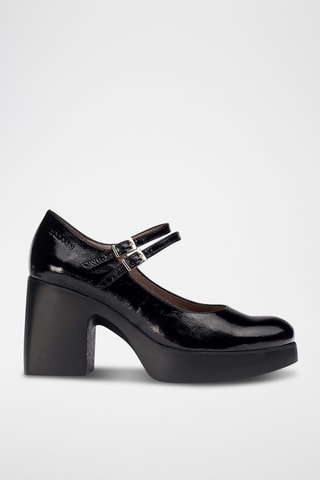 Scarpe baby con tacco in pelle verniciata - Nero