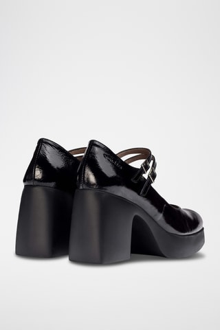 Scarpe baby con tacco in pelle verniciata - Nero