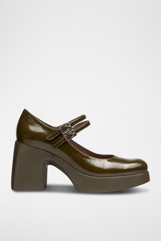 Scarpe baby con tacco in pelle verniciata - Verde