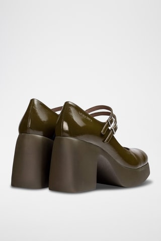 Scarpe baby con tacco in pelle verniciata - Verde
