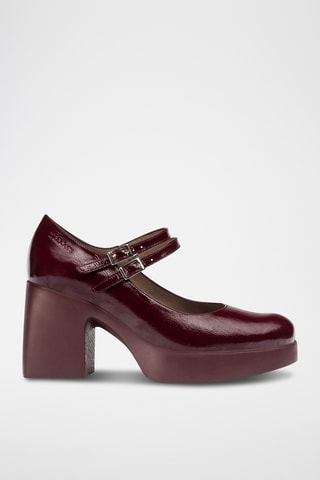 Scarpe baby con tacco in pelle verniciata - Bordeaux