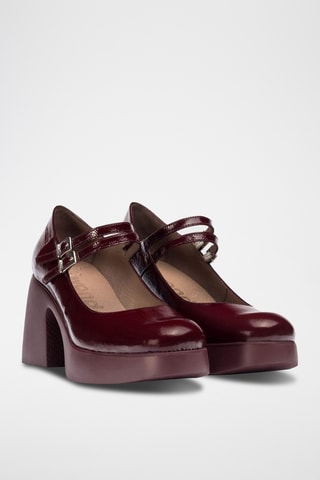 Scarpe baby con tacco in pelle verniciata - Bordeaux
