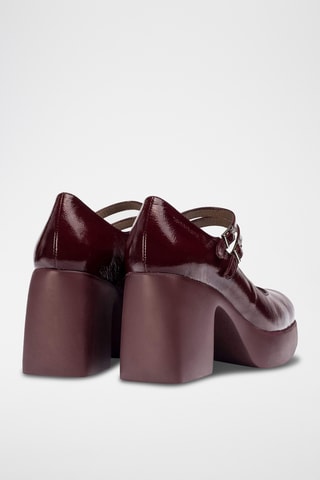 Scarpe baby con tacco in pelle verniciata - Bordeaux