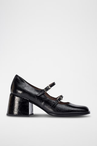 Scarpe baby con tacco in pelle - Nero