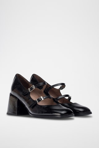 Scarpe baby con tacco in pelle - Nero