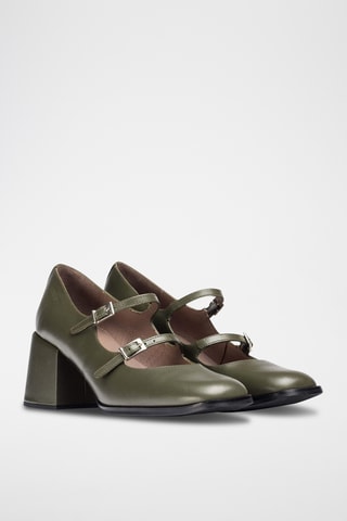 Scarpe baby con tacco in pelle - Verde