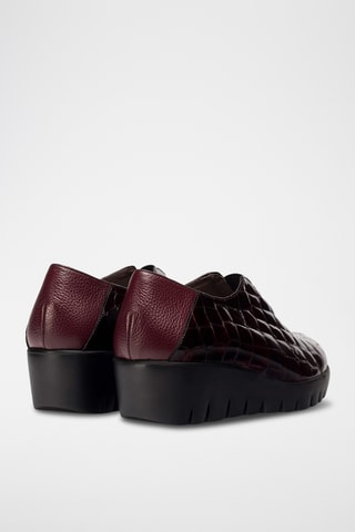 Mocassins compensés en cuir verni - Bordeaux