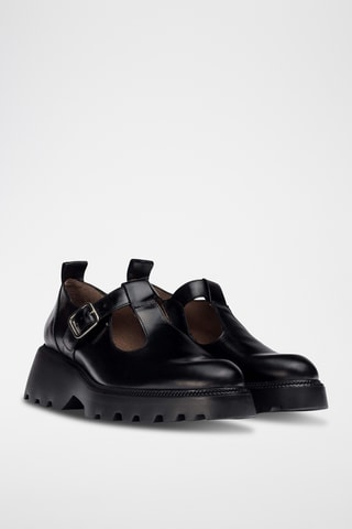 Mary Jane platform in pelle - Nero