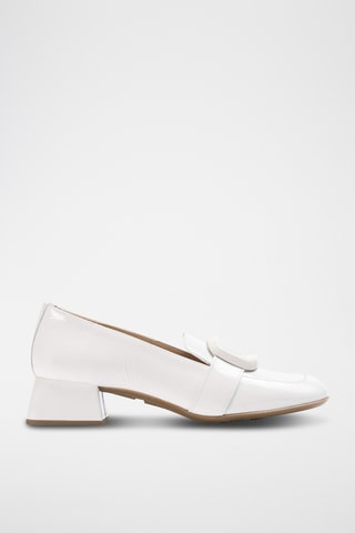 Mocassins à talons en cuir - Blanc