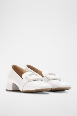 Mocassins à talons en cuir - Blanc